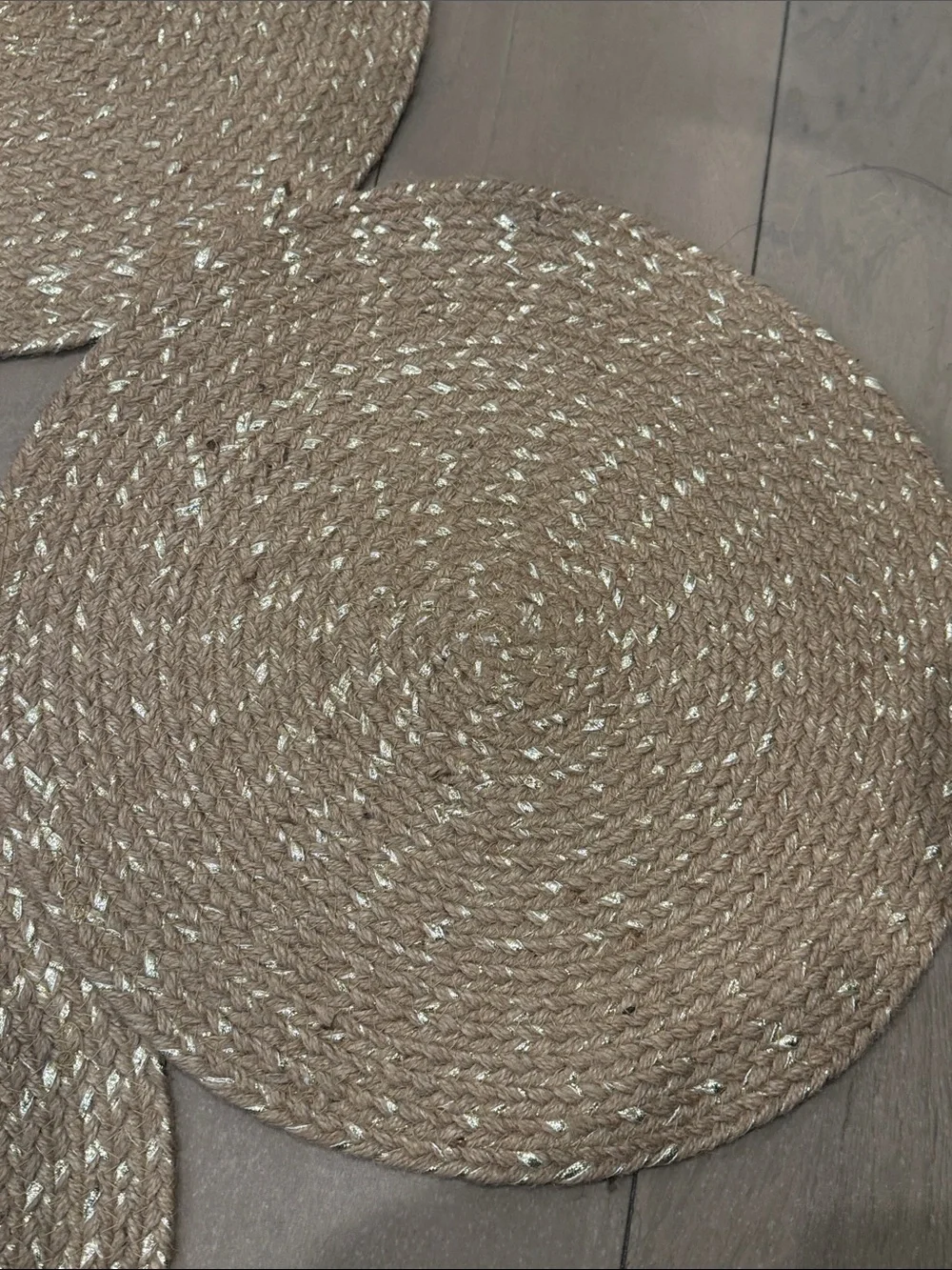 Natural Woven Round Placemats Set of 6 - Neutral Tan